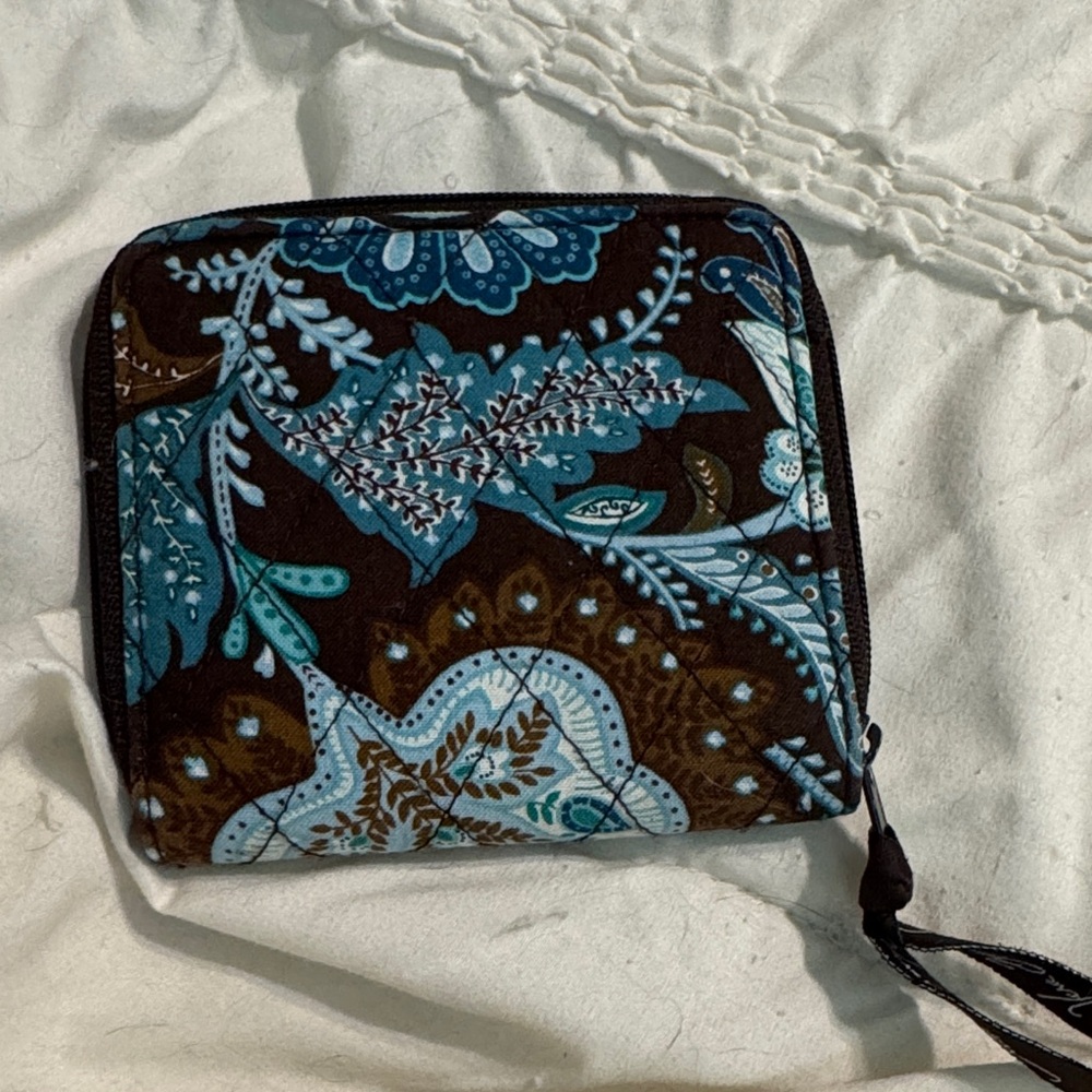 Vera Bradley Blue and Brown Floral Wallet